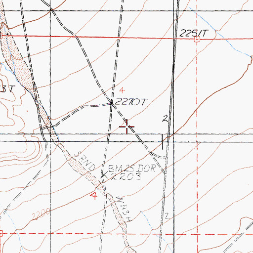 Topographic Map of Valley Wells Census Designated Place, CA