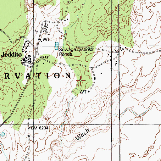 Topographic Map of Jeddito Census Designated Place, AZ