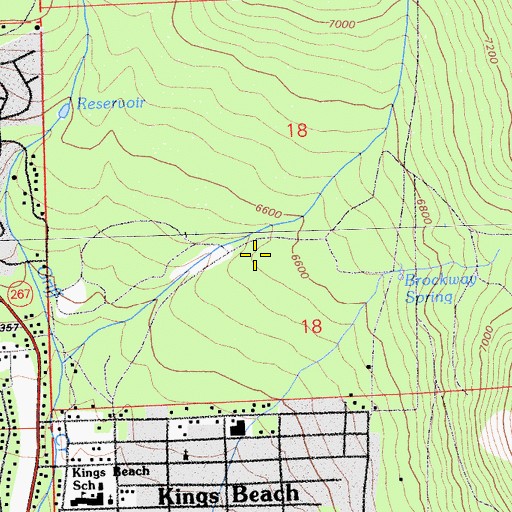 Topographic Map of Kings Beach Census Designated Place, CA