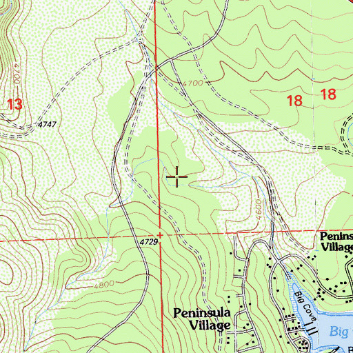 Topographic Map of Lake Almanor Peninsula Census Designated Place, CA