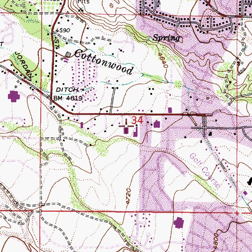 Topographic Map of Little Cottonwood Creek Valley Census Designated Place (historical), UT