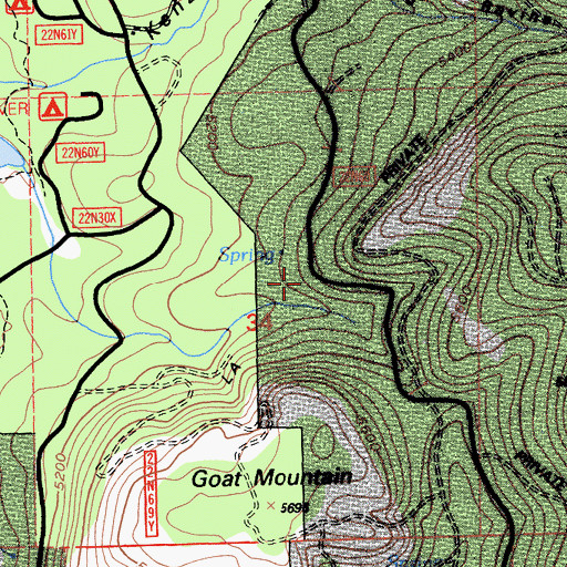 Topographic Map of Little Grass Valley Census Designated Place, CA