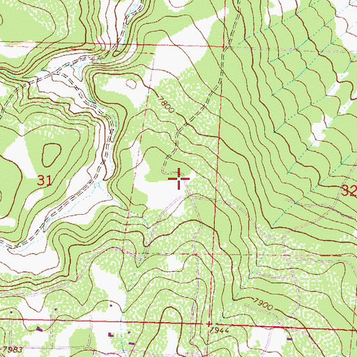 Topographic Map of Loghill Village Census Designated Place, CO