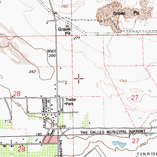 Topographic Map of Dallesport Census Designated Place, WA