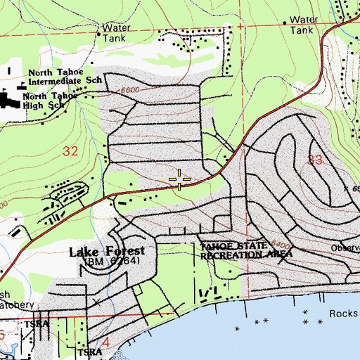 Topographic Map of Dollar Point Census Designated Place, CA