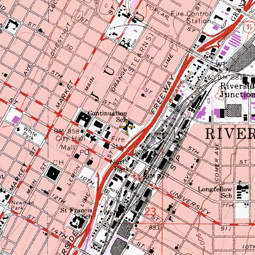 Topographic Map of Continuation School, CA