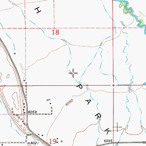 Topographic Map of South Park Census Designated Place, WY