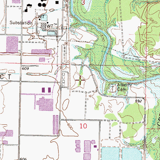 Topographic Map of Sportsmen Acres Community Census Designated Place, OK