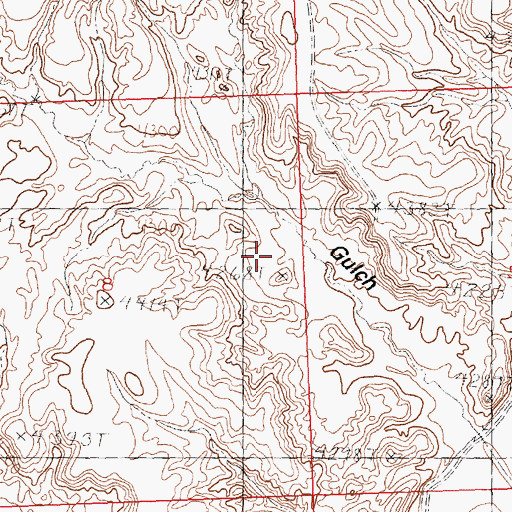 Topographic Map of McNutt Census Designated Place, WY