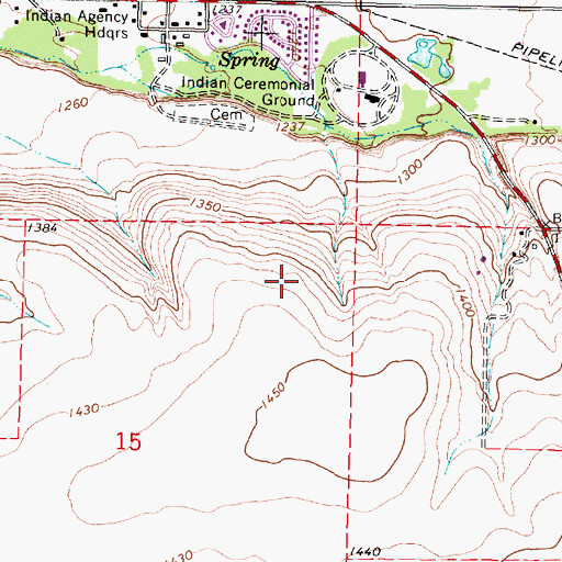 Topographic Map of Mission Census Designated Place, OR