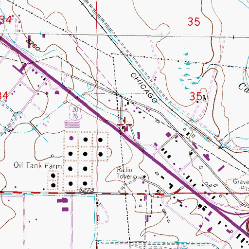 Topographic Map of Mountain View Census Designated Place, WY