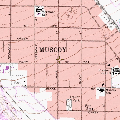 Topographic Map of Muscoy Census Designated Place, CA