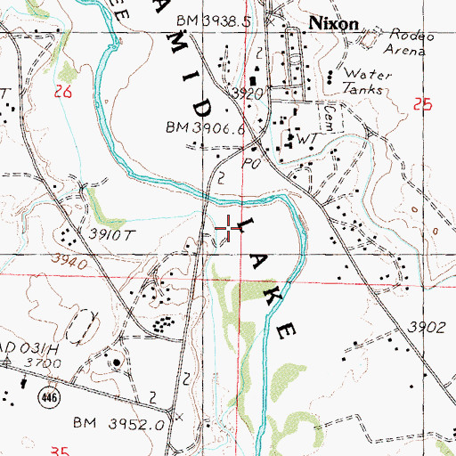 Topographic Map of Nixon Census Designated Place, NV