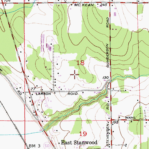 Topographic Map of North Stanwood Census Designated Place, WA