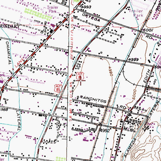 Topographic Map of North Valley Census Designated Place, NM