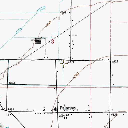 Topographic Map of Palmyra Census Designated Place, UT