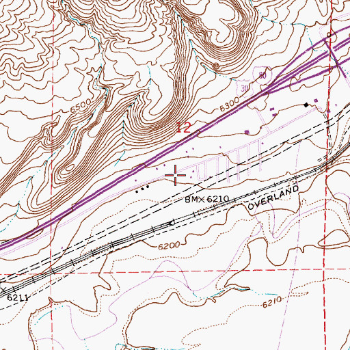 Topographic Map of Purple Sage Census Designated Place, WY