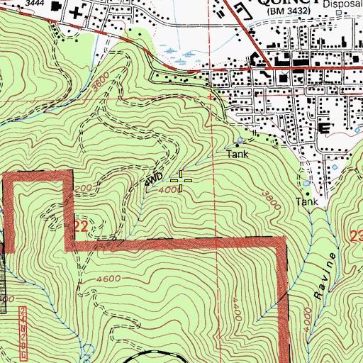 Topographic Map of Quincy Census Designated Place, CA