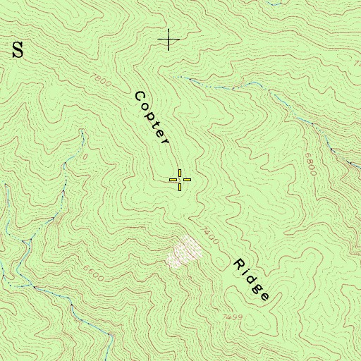 Topographic Map of Copter Ridge, CA