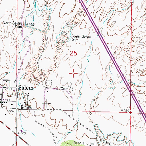 Topographic Map of Salem Census Designated Place, NM