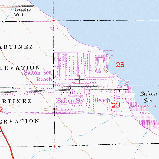Topographic Map of Salton Sea Beach Census Designated Place, CA