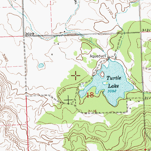 Topographic Map of Turtle Lake Census Designated Place, MT
