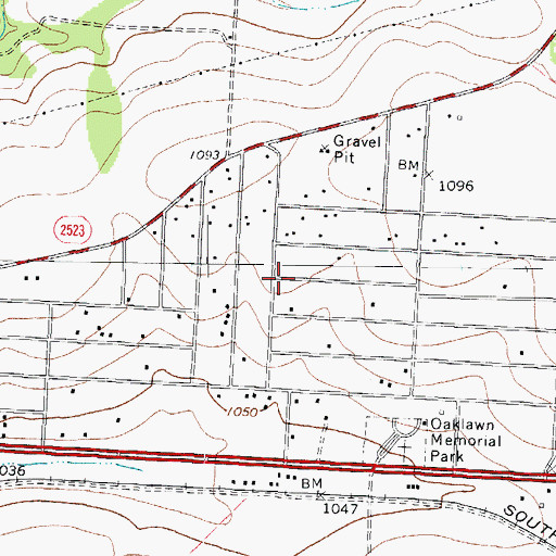Topographic Map of Val Verde Park Census Designated Place, TX