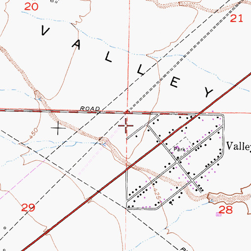 Topographic Map of Valley Acres Census Designated Place, CA