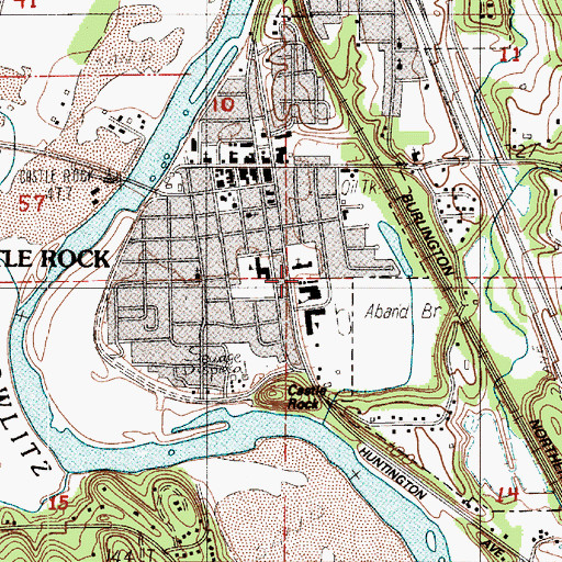 Topographic Map of City of Castle Rock, WA