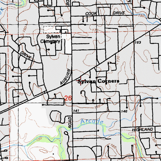 Topographic Map of City of Citrus Heights, CA