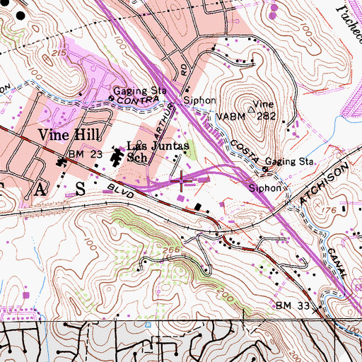 Topographic Map of Vine Hill Census Designated Place, CA