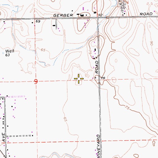 Topographic Map of Vineyard Census Designated Place, CA