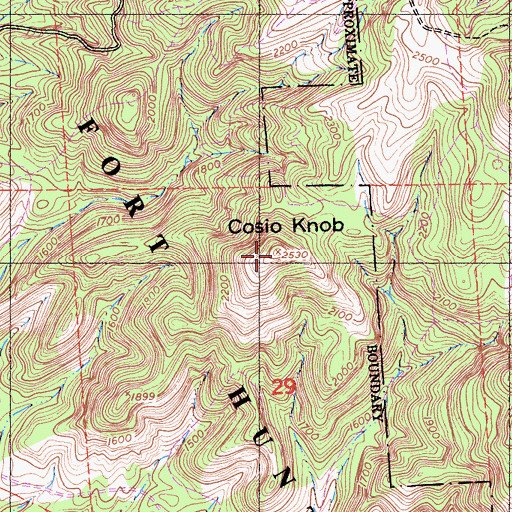 Topographic Map of Cosio Knob, CA
