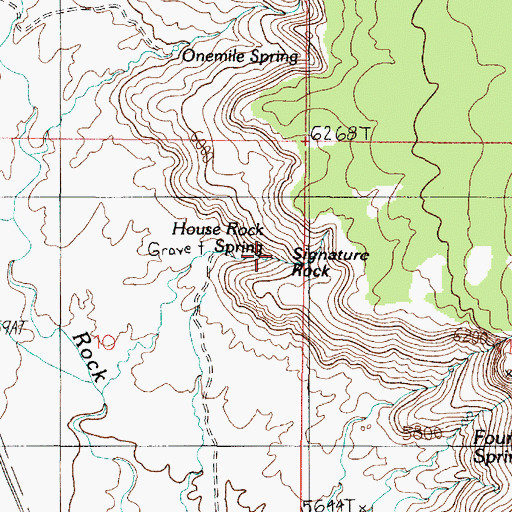 Topographic Map of Signature Rock, AZ