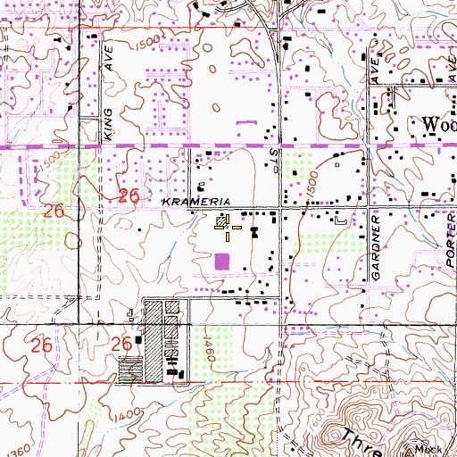 Topographic Map of Woodcrest Census Designated Place, CA