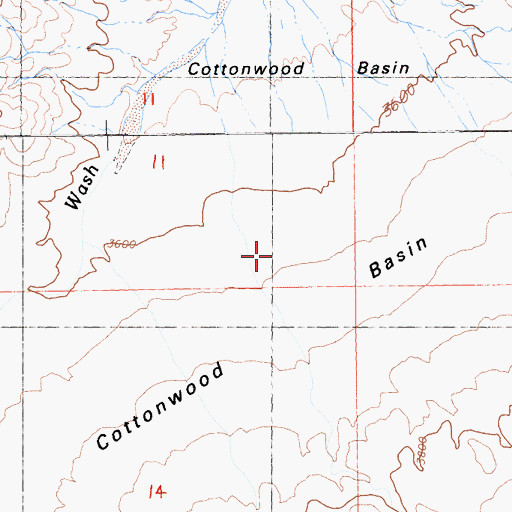 Topographic Map of Cottonwood Basin, CA