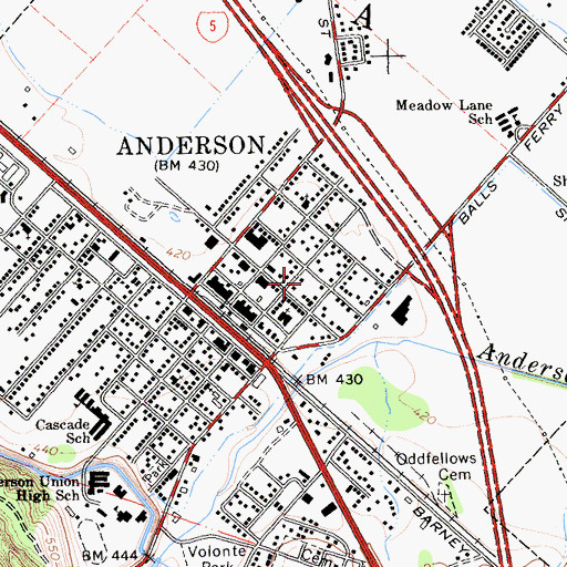 Topographic Map of City of Anderson, CA