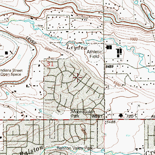 Topographic Map of City of Arvada, CO