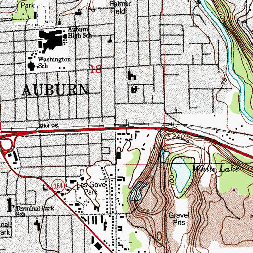 Topographic Map of City of Auburn, WA