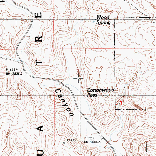 Topographic Map of Cottonwood Pass, CA