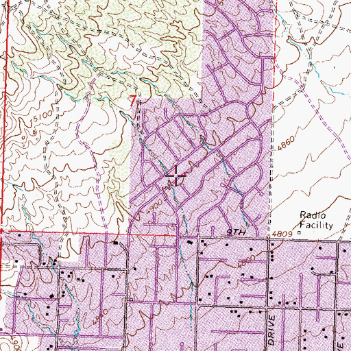 Topographic Map of Sun Valley Census Designated Place, NV