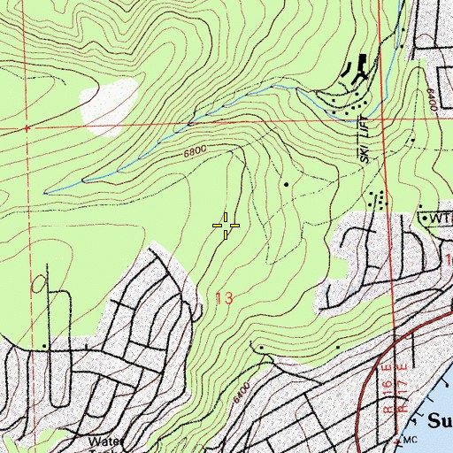 Topographic Map of Sunnyside-Tahoe City Census Designated Place, CA