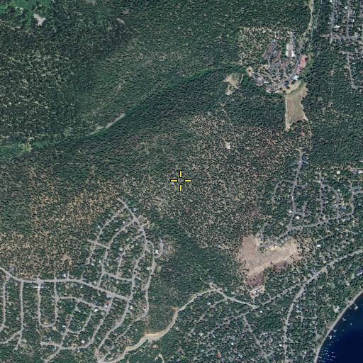 Aerial/Satellite Image of Sunnyside-Tahoe City Census Designated Place, CA