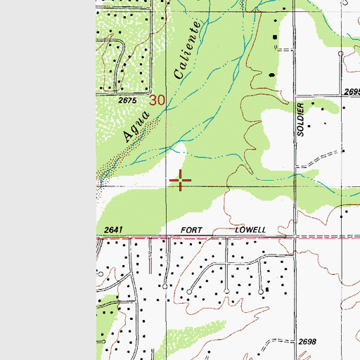 Topographic Map of Tanque Verde Census Designated Place, AZ