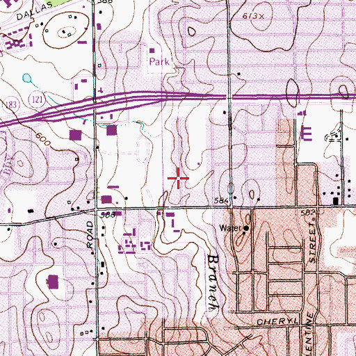 Topographic Map of City of Hurst, TX