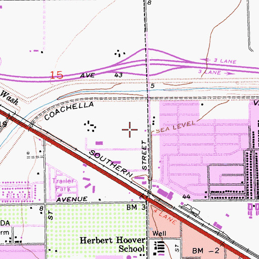 Topographic Map of City of Indio, CA