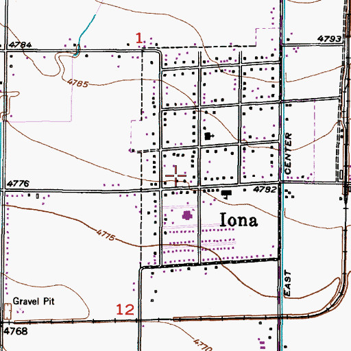 Topographic Map of City of Iona, ID