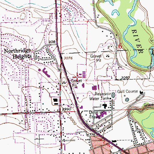 Topographic Map of City of Kalispell, MT