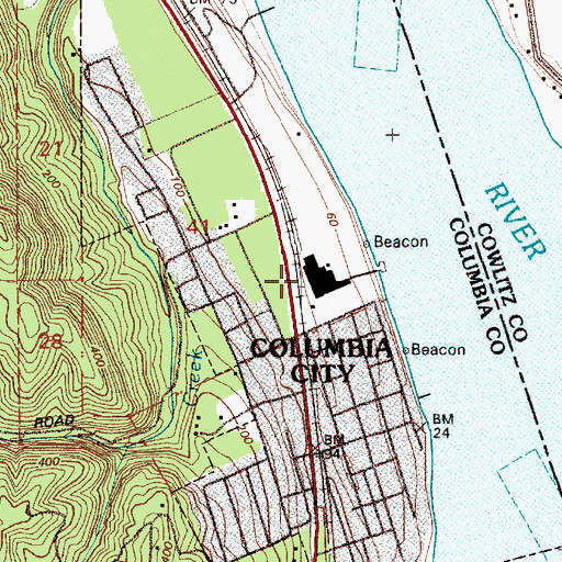 Topographic Map of City of Columbia City, OR
