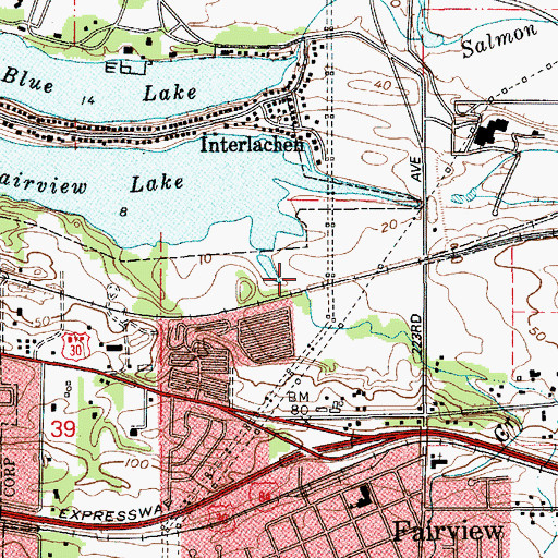 Topographic Map of City of Fairview, OR